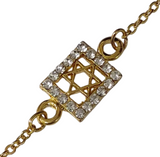 Pulseira com Estrela de David quadrada