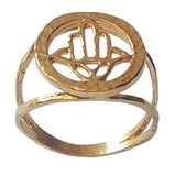 Anel dourado com Hamsa