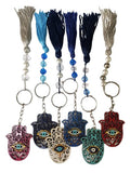 Chaveiro Hamsa de madeira colorida