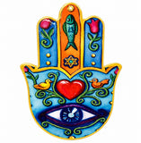 Hamsa de cerâmica - colorida coração