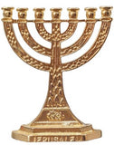 Menorá dourada Jerusalém pequena