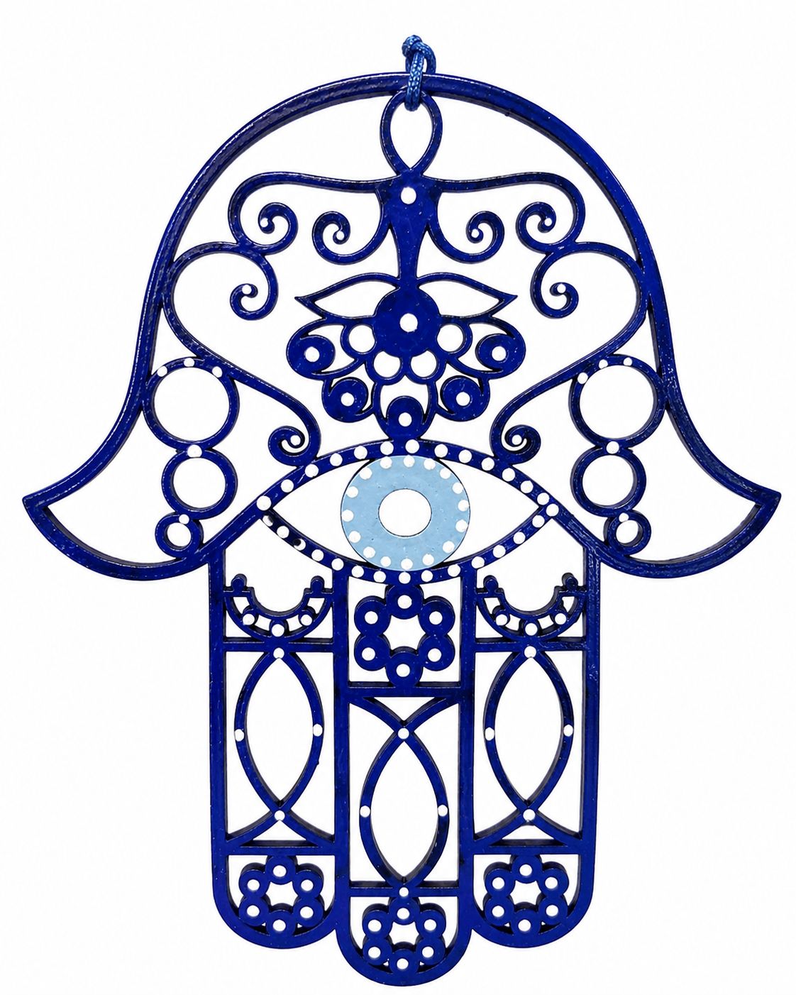 Mobile Hamsa com fio azul royal