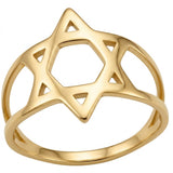 Anel Estrela de David dourado