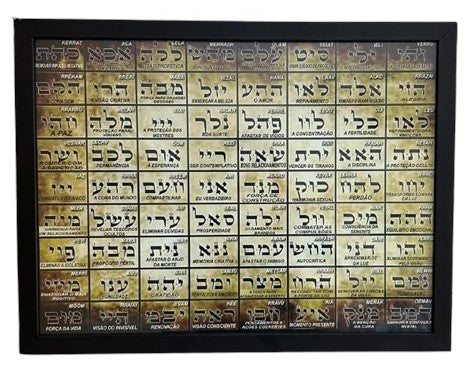 Quadro com 72 nomes divinos