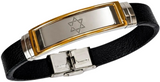 Pulseira preta com placa Estrela de David