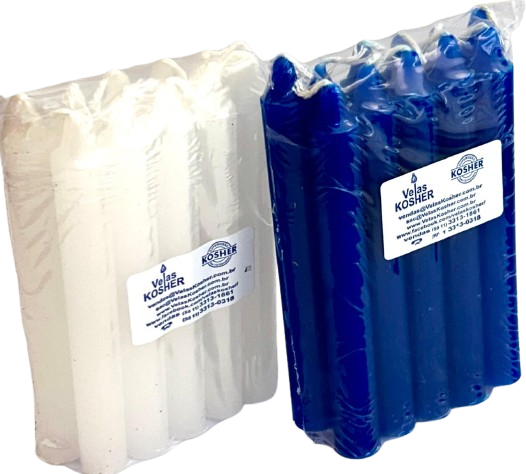 Velas para Chanucá azul e branca