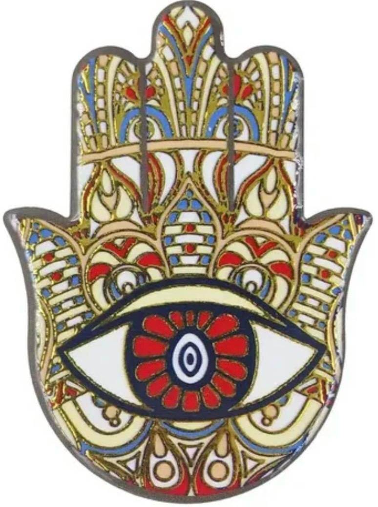 Imã hamsa de cerâmica colorida