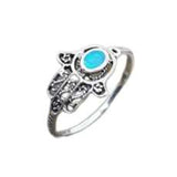 Anel de prata com Hamsa e opalit
