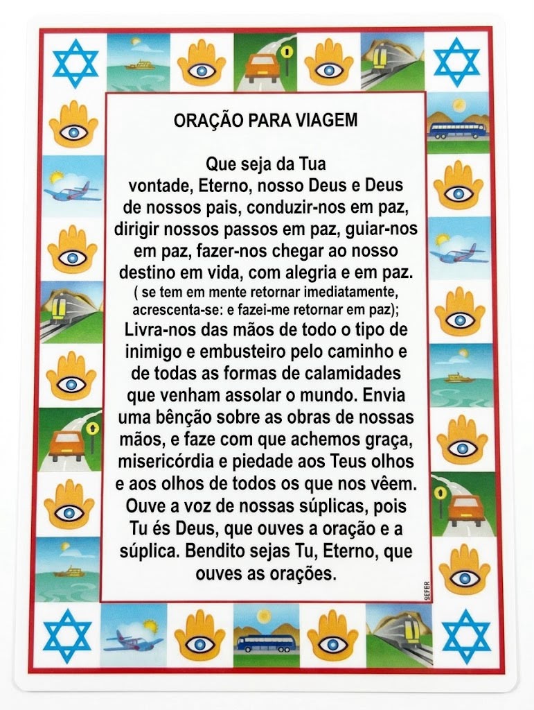 Oração para Viagem plastificada pequena