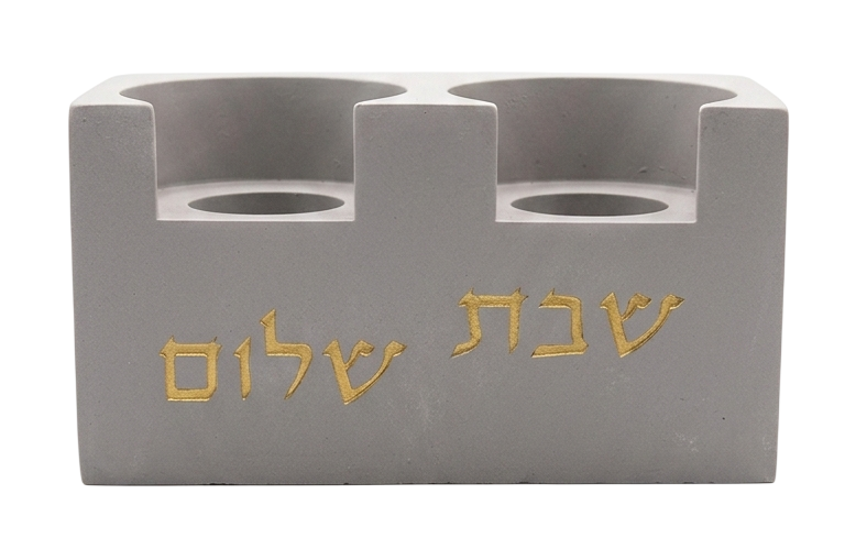 Castiçal de concreto Shabat Shalom