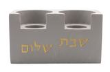 Castiçal de concreto Shabat Shalom