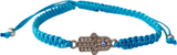 Pulseira de fio trançado com Hamsa e zircônias